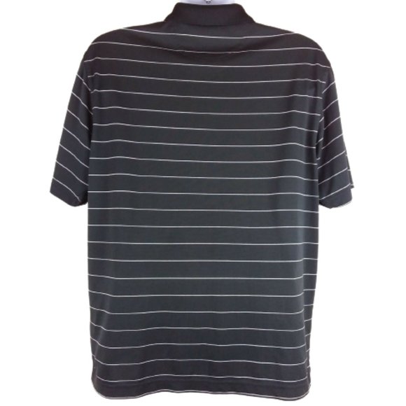 Greg Norman Golf Shirt Polo S/S Black White Stripe - Picture 4 of 6